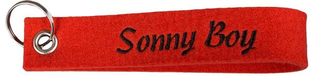 Filz-Schlüsselanhänger mit Stick Sonny Boy Gr. ca. 17x3cm 14173 rot