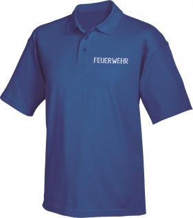 Poloshirt mit Einstickung - Feuerwehr - 10887 - blau - Gr. XL
