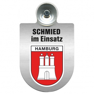 Einsatzschild Windschutzscheibe incl. Saugnapf - Schmied im Einsatz - 309462 - Region Hamburg