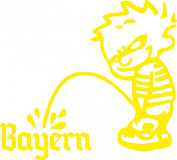 Aufkleber Applikation - Pinkelmänchen Bayern - 303626-2 - rechts - versch. Größen gelb / 15cm