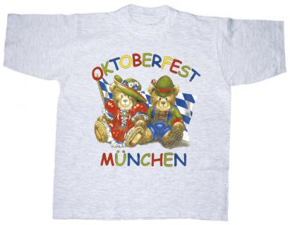 Kinder T-Shirt mit Print - Oktoberfest München - 08144 - grau - Gr. 110/116