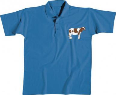 Poloshirt mit Einstickung - KUH - 10543 - blau - Gr. S