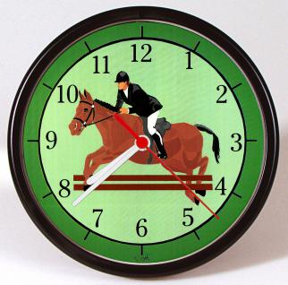 Wanduhr - Uhr - Clock - batteriebetrieben - Springreiten - Pferd - Größe ca 25 cm - 56837