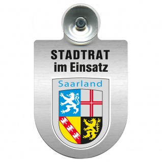 Einsatzschild Windschutzscheibe incl. Saugnapf - Stadtrat im Einsatz - 309394 Region Saarland