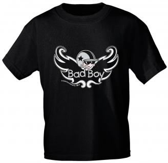 Kinder T-Shirt mit Aufdruck - BAD BOY - 06931 - schwarz - Gr. 92/98