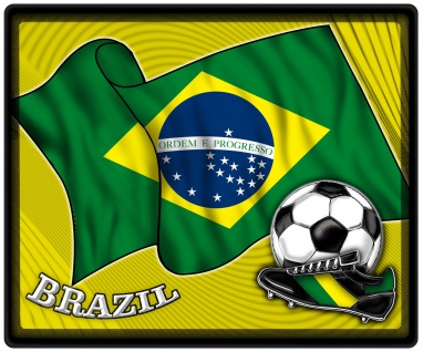 Mousepad Mauspad mit Motiv - Brasilien Fahne Fußball Fußballschuhe - 83028 - Gr. ca. 24 x 20 cm
