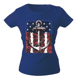 Girly-Shirt mit Print Maritim Anker Anchor G12128 Gr. Royal / L