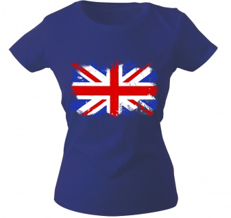 Girly-Shirt mit Print Flagge Fahne Union Jack Großbritannien G12122 Gr. Royal / XXL