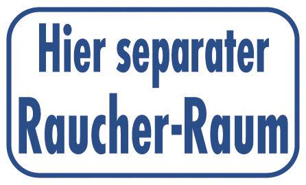 Türschild - Hier separater Raucher-Raum - Gr. ca. 25x15cm - 300913