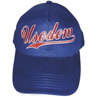 Baumwollcappy - Cap mit gr. stylischer Bestickung - Usedom - 68931 blau - Baumwollcap Baseballcap Schirmmütze Hut