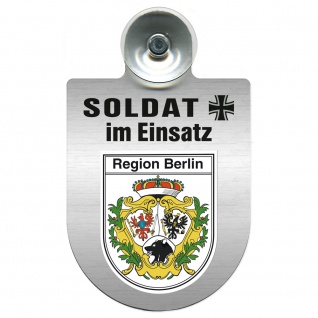 Einsatzschild Windschutzscheibe incl. Saugnapf - Soldat im Einsatz - 309392 - Region Berlin