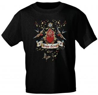 T-Shirt unisex mit Aufdruck - TRUE LOVE - 09377 - Gr. L