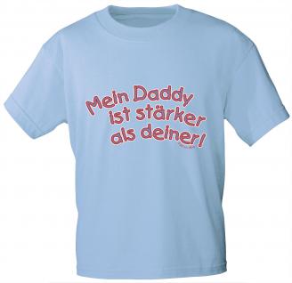 Kinder T-Shirt mit Aufdruck - Mein Daddy ist stärker als deiner - 06967 - hellblau - Gr. 98/104
