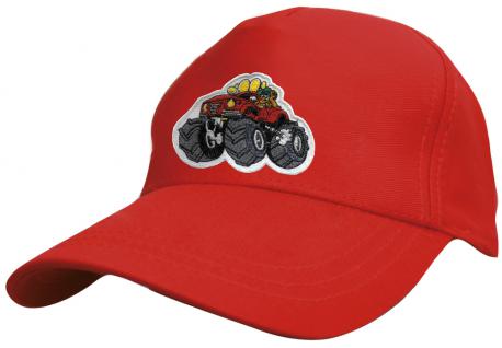 Kinder BaseCappy mit MonsterTruck-Bestickung - Monster Truck - 69127-1 rot - Baumwollcap Baseballcap Hut Cap Schirmmütze