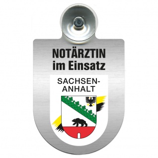 Einsatzschild Windschutzscheibe incl. Saugnapf - Notärztin im Einsatz - 309733 Region Sachsen-Anhalt