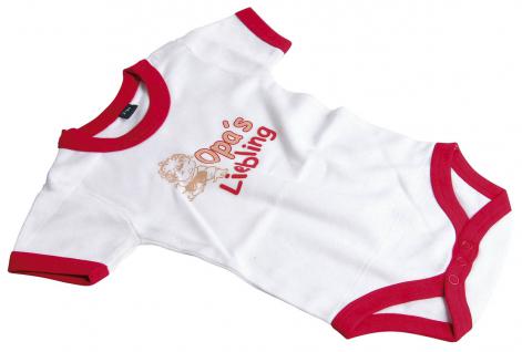 Babystrampler mit Print - Opas Liebling - 08304 weiß-rot - 0-24 Monate