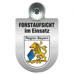 Einsatzschild Windschutzscheibe incl. Saugnapf - Forstaufsicht im Einsatz - 309377-2 - Region Bayern
