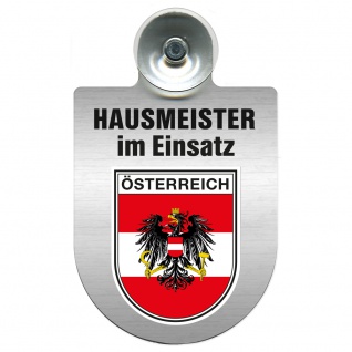 Einsatzschild Windschutzscheibe incl. Saugnapf - Hausmeister im Einsatz - 309393 - Region Österreich