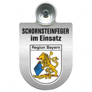 Einsatzschild Windschutzscheibe incl. Saugnapf - Schornsteinfeger im Einsatz - 309398-2 Region Bayern