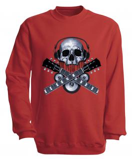 Sweatshirt mit Print - Skull Guitar - S10245 - versch. farben zur Wahl - Gr. S-XXL