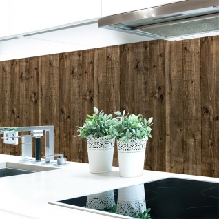 Küchenrückwand Bretterwand Dunkel Premium Hart-PVC 0, 4 mm selbstklebend - Direkt auf die Fliesen