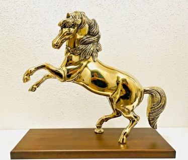 Pferde Figur Messing Pferdefiigur Tier figur 14x15cm Tisch Vitrinen Deko