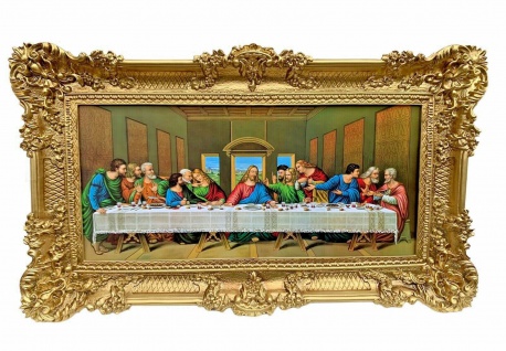 Religiöse Wandbild Abendmahl 97x58 Jesus APOSTEL Jesusbild Leonardo Da Vinci 1 4