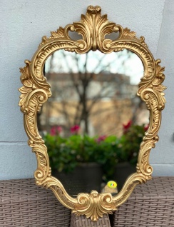 Wandspiegel Oval barock Gold Silber Schwarz Weiß 50x33cm Spiegel Antik Shabby - Vorschau 2