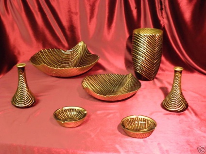 Vasen set aus Glass Artemis 7 teilig Braun Gold