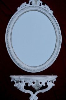 Wandspiegel mit Konsole weiß Silber 64x46 Flurspiegel mit Ablage Badspiegel 2