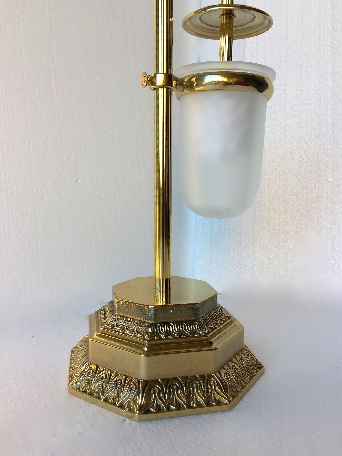 WC Garnitur Gold 42cm Toilettenbürste Bürste poliertes Messing Klobürstenhalter 