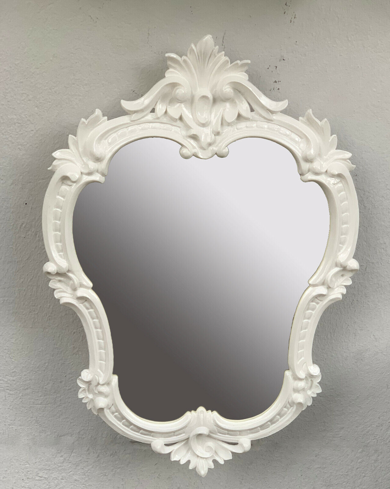Wandspiegel Antik Silber Oval  Retro Spiegel Barock 50X35 Badspiegel Altsilber 