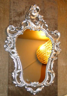 Wandspiegel Silber Retro Spiegel Shabby Repro 50x76 Antik Barock Badspiegel 2