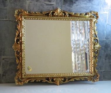 Barockspiegel Wandspiegel Gold Antik Ornamente 43x37 Prunkspiegel Badspiegel