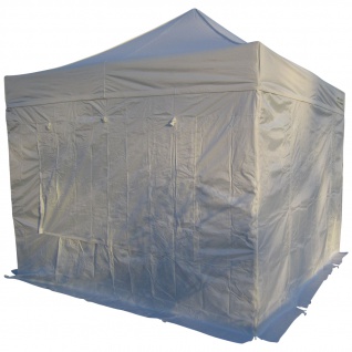 ALEOS. 3x3m ALU Profi Faltzelt Marktzelt Marktstand Tent 40mm QUAD mit Metallgelenken und FEUERHEMMENDEN PLANEN
