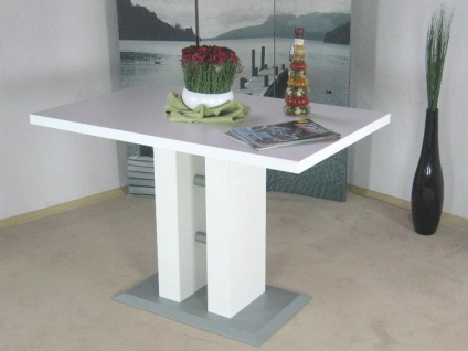 moderner Säulentisch weiß weiss Esszimmertisch Küchentisch Tisch design Esstisch