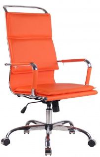 Bürostuhl 136 kg belastbar Kunstleder orange Drehstuhl Chefsessel modern design
