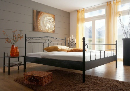Metallbett schwarz/silber " Größenauswahl" Doppelbett Ehebett modern design I1