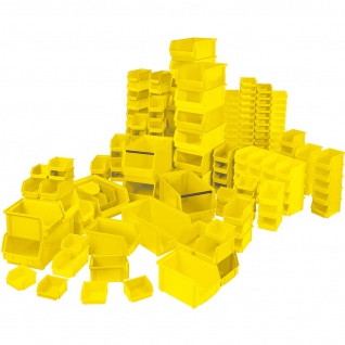 100 Sichtboxen Classic (55 FB6, 35 FB5, 10 FB4), Industriequalität, gelb