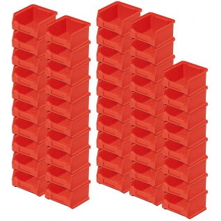 48x Sichtbox " PROFI" LB 6, LxBxH 100x100x60 mm, Inhalt 0, 3 Liter, rot
