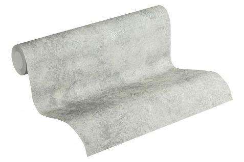 Uni Vliestapete used Beton Optik Steintapete grau silber metallic 37425-4 2