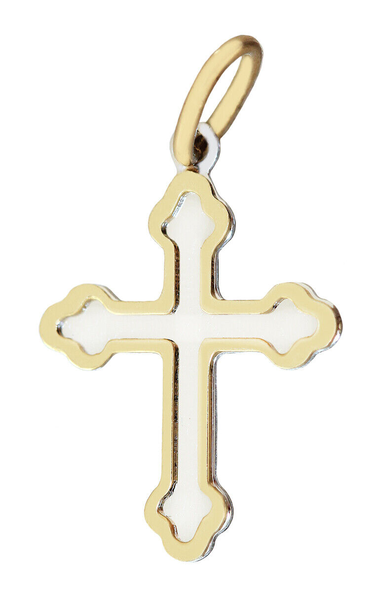 Kleines schlichtes Kreuz Gold 585 Anhänger Goldkreuz Taufe Kommunion 