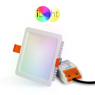 iLight LED-Einbaupanel iLight 12 x 12cm 720lm RGB + CCT LED-Lampe Farbwechsel & Dual White