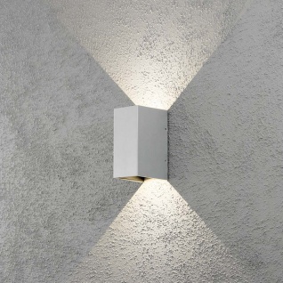 Konstsmide 7940-310 Cremona LED Außen-Wandleuchte individuell verstellbarer Lichtaustritt Grau klares Acrylglas