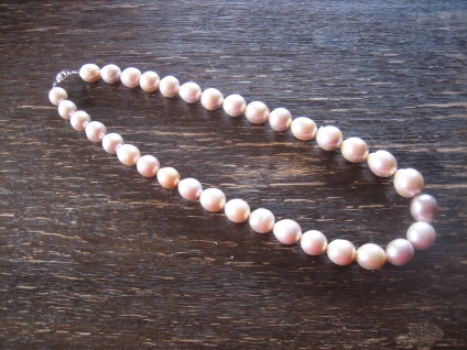 prächtige Unikat Perlenkette riesige Edison Barockperle AAAA Naturfarbe Rosé NEU