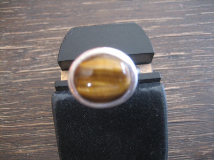 eleganter vintage Designer Ring 925er Silber schimmerndes Tigerauge RG 60 19 mm