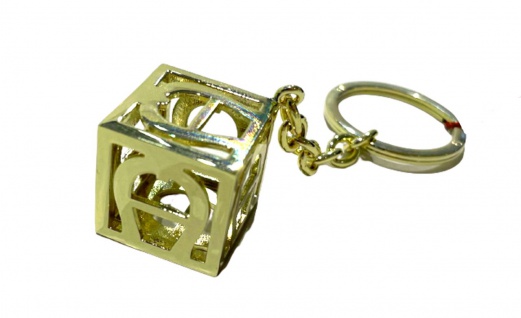 Aigner Fashion Schlüsselanhänger Würfel Gold, 180038