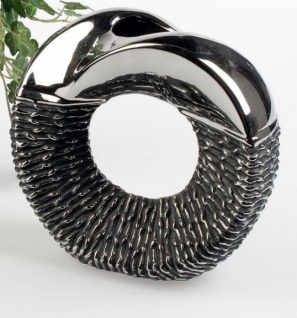formano Blumenvase Black Rope aus Keramik, 23 cm