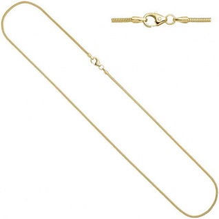 Schlangenkette 585 Gelbgold 1, 6 mm 50 cm Karabiner Halskette