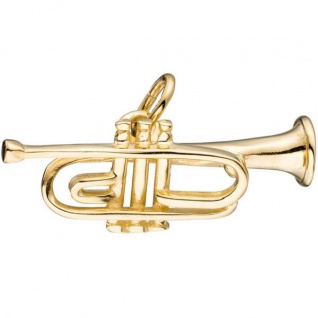 Anhänger Trompete 925 Sterling Silber gold vergoldet